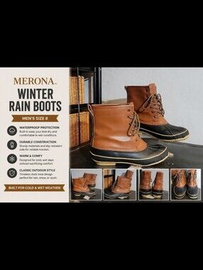 MERONA Winter Rain Boots 8